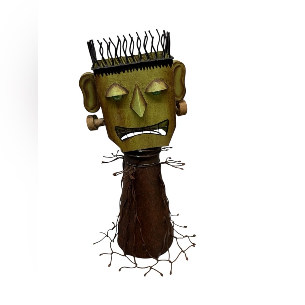 Bethany Lowe Retired Halloween Frankenstein Candle Votive Metal Lantern Monster